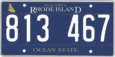 RI license plate 813467