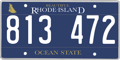 RI license plate 813472