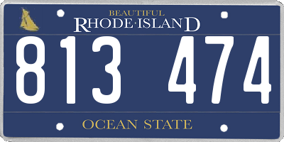 RI license plate 813474