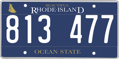 RI license plate 813477