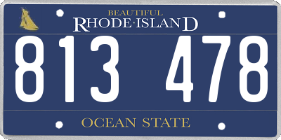 RI license plate 813478