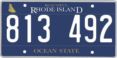 RI license plate 813492