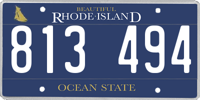 RI license plate 813494