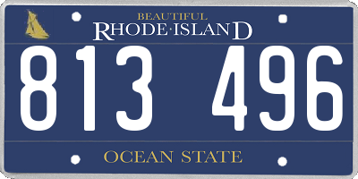 RI license plate 813496