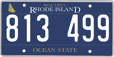 RI license plate 813499