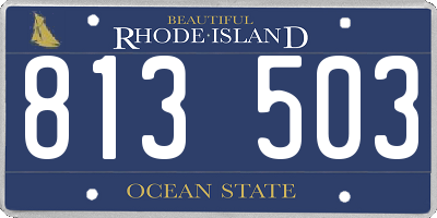 RI license plate 813503