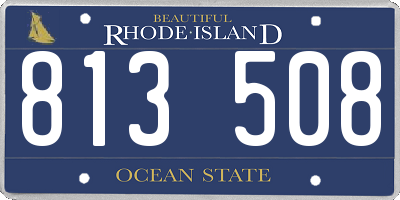 RI license plate 813508