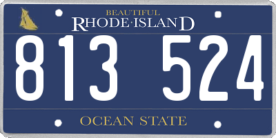RI license plate 813524