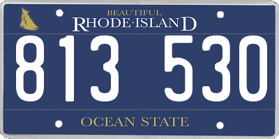 RI license plate 813530