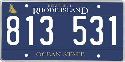 RI license plate 813531