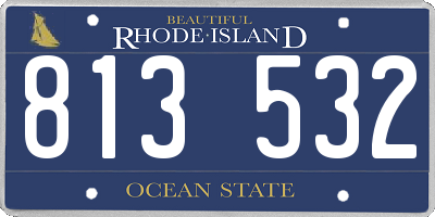 RI license plate 813532