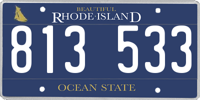 RI license plate 813533