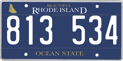RI license plate 813534