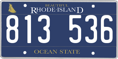 RI license plate 813536