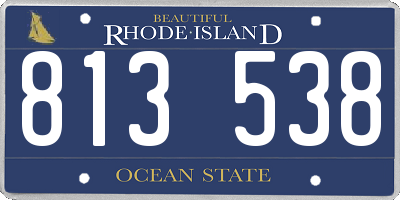 RI license plate 813538