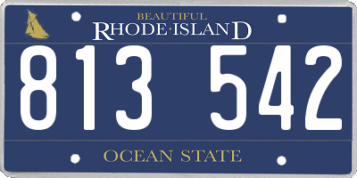 RI license plate 813542