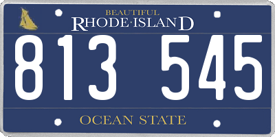 RI license plate 813545