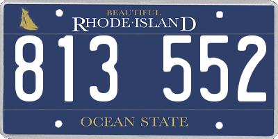 RI license plate 813552
