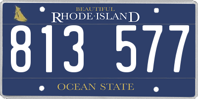 RI license plate 813577