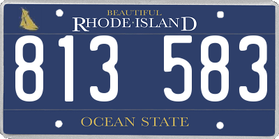 RI license plate 813583