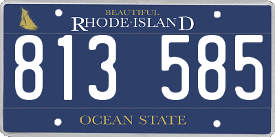 RI license plate 813585
