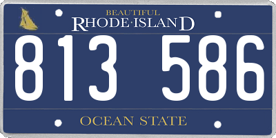 RI license plate 813586