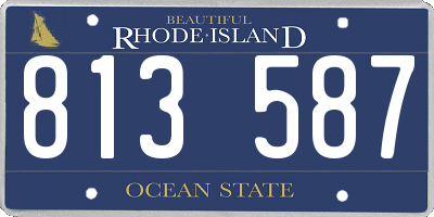 RI license plate 813587