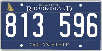 RI license plate 813596
