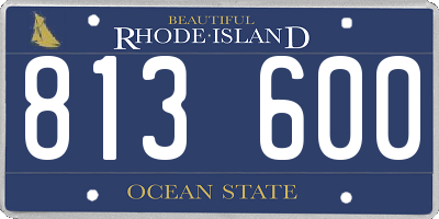 RI license plate 813600