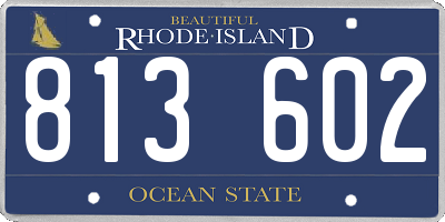 RI license plate 813602