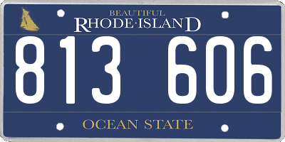 RI license plate 813606