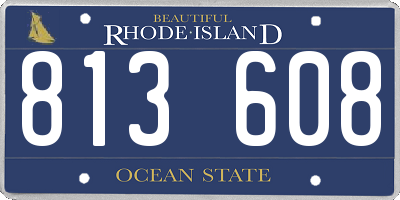 RI license plate 813608