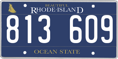 RI license plate 813609