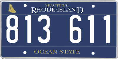 RI license plate 813611