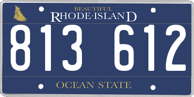 RI license plate 813612