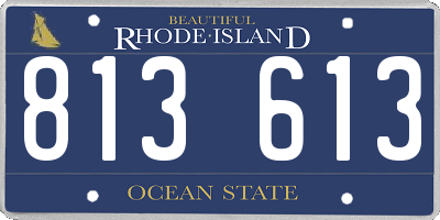 RI license plate 813613