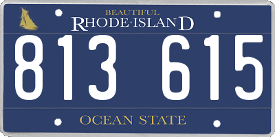 RI license plate 813615