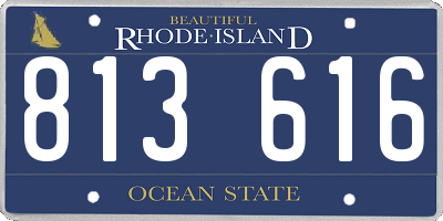 RI license plate 813616