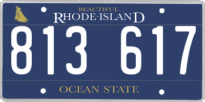 RI license plate 813617