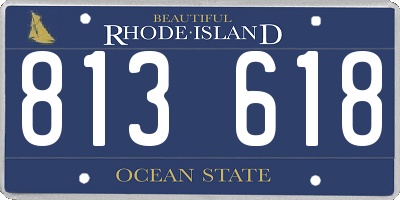 RI license plate 813618