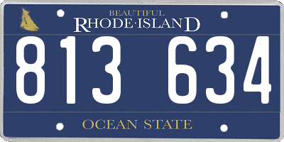 RI license plate 813634