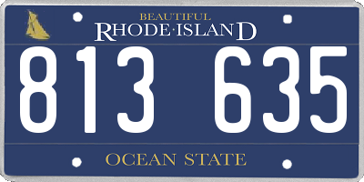 RI license plate 813635