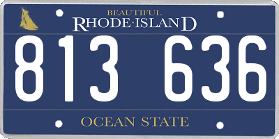 RI license plate 813636