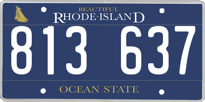 RI license plate 813637