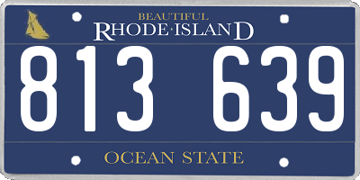 RI license plate 813639