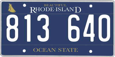RI license plate 813640