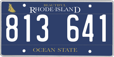 RI license plate 813641