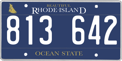 RI license plate 813642