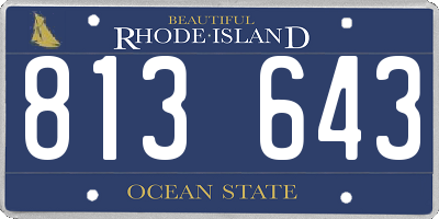 RI license plate 813643
