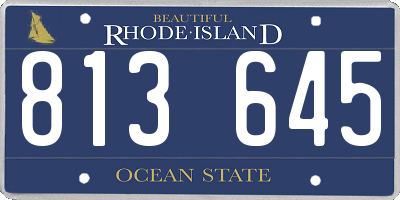 RI license plate 813645